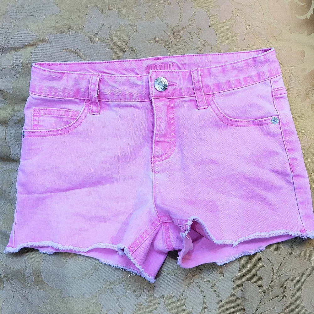 Justice girl's hot pink jean shorts